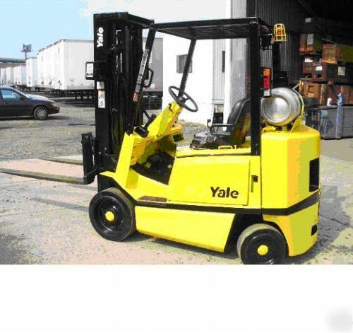 5000 lb. yale forklift propane 3-stage mast 5' forks
