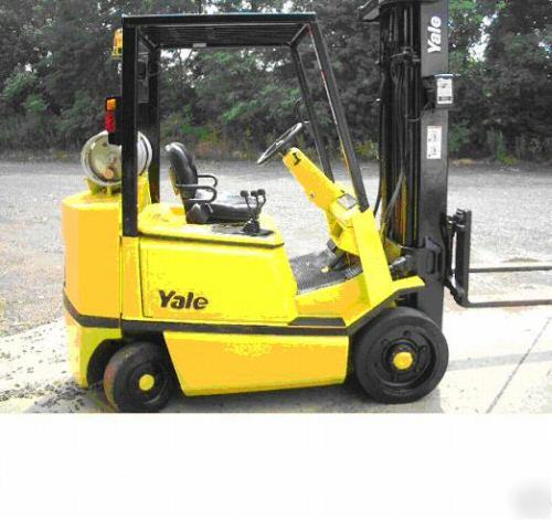 5000 lb. yale forklift propane 3-stage mast 5' forks