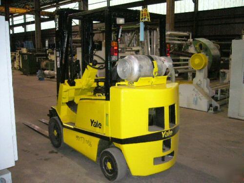 5000 lb. yale forklift propane 3-stage mast 5' forks