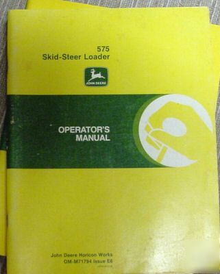 John deere 575 skid steer loader operator manual M71794