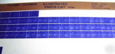 Kubota TG1860G lawn tractor parts catalog microfiche
