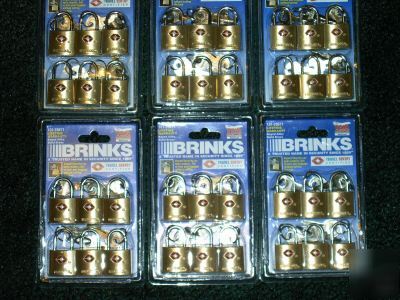 New brinks/6 pack/solid brass/security locks/6 keys/ 