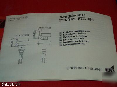 New endress hauser liquiphant ii level limit switch xp - 