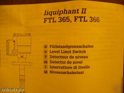 New endress hauser liquiphant ii level limit switch xp - 