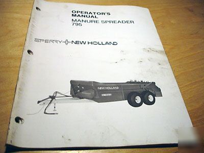New holland 795 manure spreader operator's manual nh