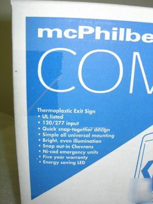 New in box mcphilben compac cxx series exit sign green