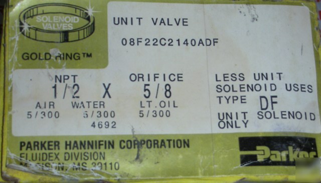 New parker gold ring valve 08F22C2140ADF 