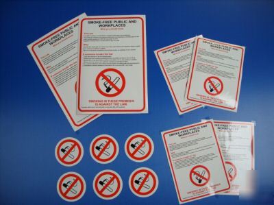 Small business/offfice no smoking pack signs & stickers
