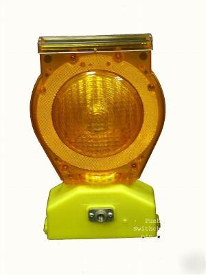 Solar safety barricade light red