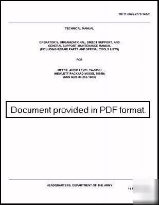 Agilent hp 3555B meter operation & service manual