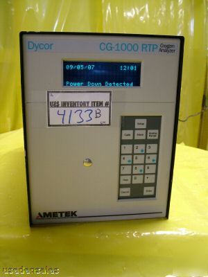 Ametek dycor CG1000 rtp oxygen analyzer