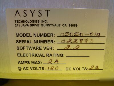 Asyst 300MM wafer prealigner 05050-014