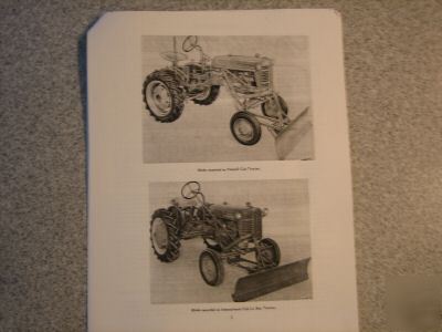 Farmall cub grader blade manual snow plow wow 