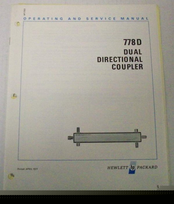 Hp 778D dual directional coupler op/svc manual $5 ship