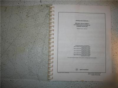 Hp agilent 603XA family operating manual autoranging bn