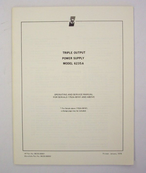 Hp / agilent 6235A op/service manual - $5 shipping 