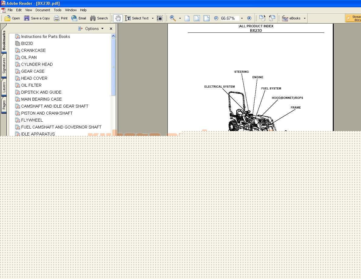 Kubota BX23 parts manual - we have other manuals