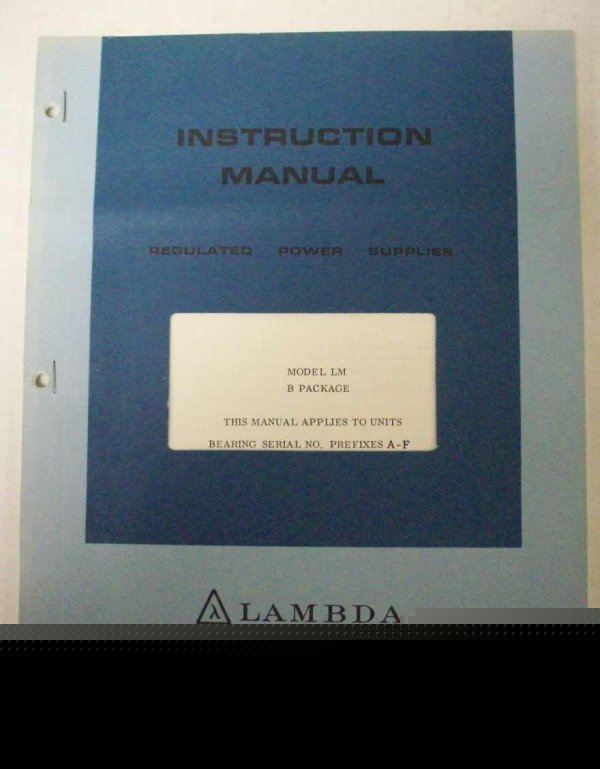 Lambda model lm b package instruction manual - $5 ship 