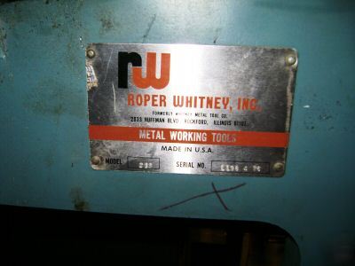 Roper whitney jensen pexto 218 deepthroat punch press