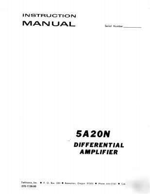 Tek tektronix 5A20N operation & service manual