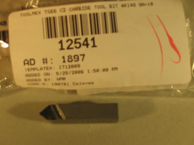 Toolmex TSE6 C2 carbide tool bit 4K148 qn=10