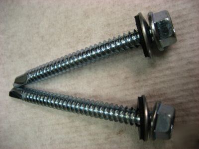 10 x 1-1/2 hex hd tek self drill screw w/ washer 100