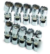 10PC 3/8IN. dr. metric std 12 pt flex socket set -s k