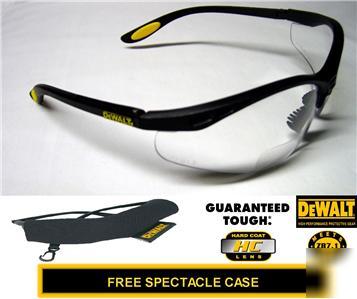 Bifocal dewalt reinforcer 2.5 clear safety glasses