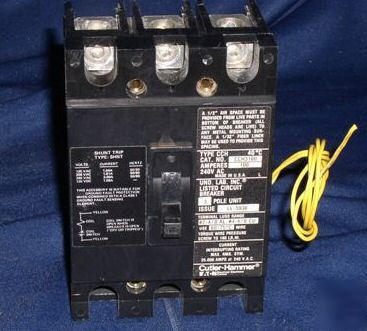 Cutler hammer #CCH3100SR01 circ brk 3P100AMP w/shunt