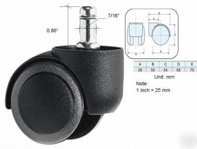 New 5 soft wheel rubber chair caster hard wood floor