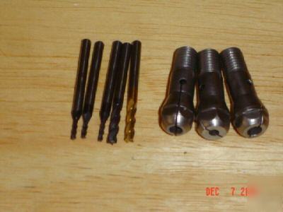 New 8 pc. quill master collet set w small cutters brand 