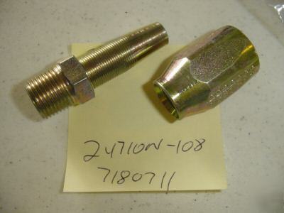 Qty 1 ** weatherhead # 24710N-108 fitting for # 10 hose