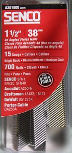 Senco 15G angled finish nails 1-1/2 - A301500