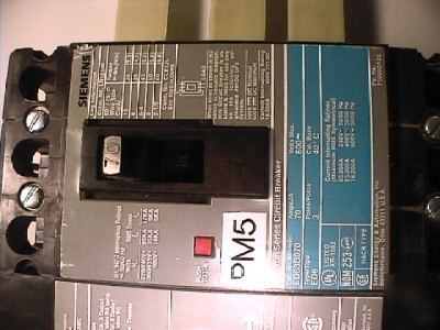Siemens sentron series circuit breaker ED63B070 70 amp 