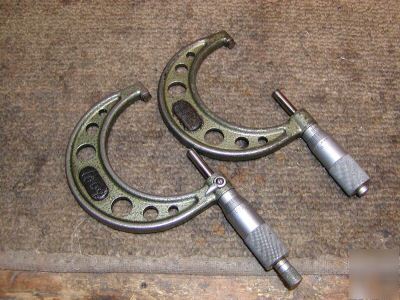 Two 2 to 3 inch micrometers good condition .001 inch