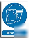 Wear visor sign-semi rigid-200X250MM(ma-054-re)