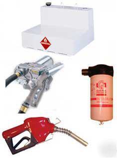 100 gal. l-shaped fuel transfer tank & gpi pump package