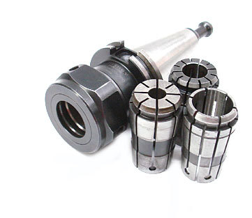Briney TG100 collet chuck w/ CAT40 shank + collets