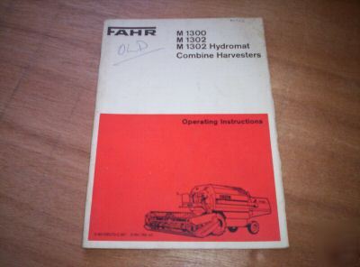 Deutz-fahr M1300 series combine operators manual