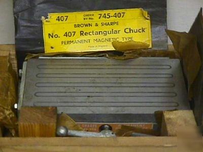 New brown and sharp no 407 rectangular magnetic chuck 
