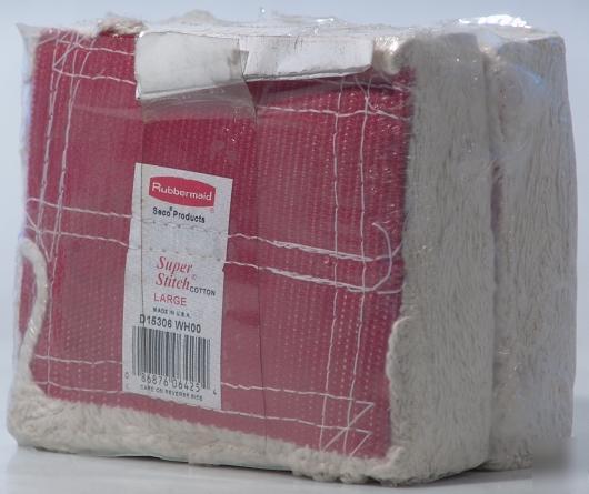 Rubbermaid super stitch large cotton mop head lot of 2