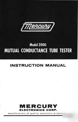 Vintage mercury 2000 mutual conductance tube tester