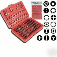 100 pcs. screwdriver bit set & case: hex, torx, philips