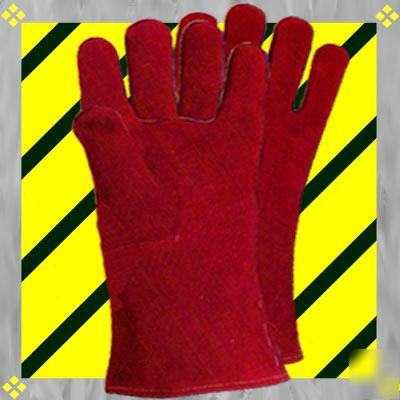 2 gloves premium leather welding grill work kevlar 