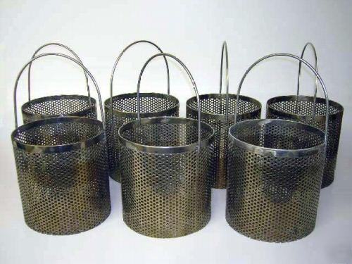 7 piece lot - stainless steel parts baskets