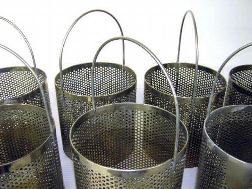 7 piece lot - stainless steel parts baskets