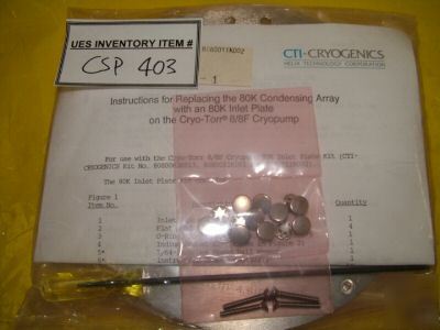 Cti-cryogenics 80K inlet plate for cyro-torr 8/8F cyro
