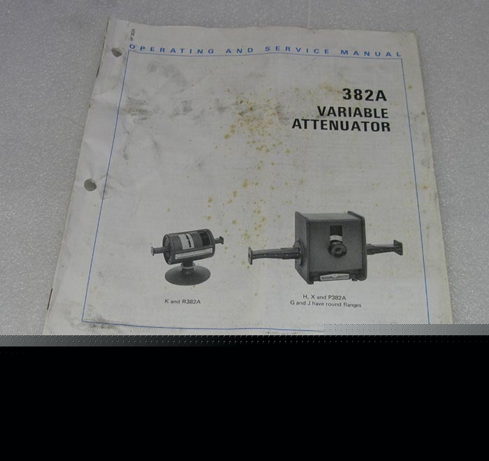 Hp 382A variable attenuator operating & service manual