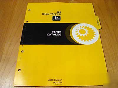John deere 320 snowthrower parts manual catalog jd oem