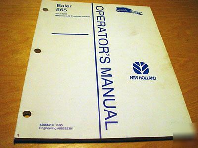 New holland 565 hay baler operator's manual nh owner's